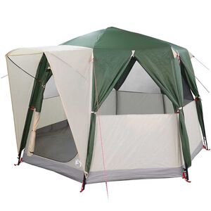 vidaXL Stan pre 3 osoby so strechou Zelen&aacute; a biela 320 x 320 x 203 cm