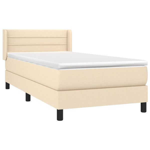 vidaXL Boxspring posteľ s matracom krémová 100x200 cm látka
