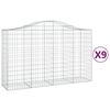 vidaXL Obl&uacute;kov&eacute; gabionov&eacute; ko&scaron;e 9 ks 200x50x120/140 cm pozink. železo