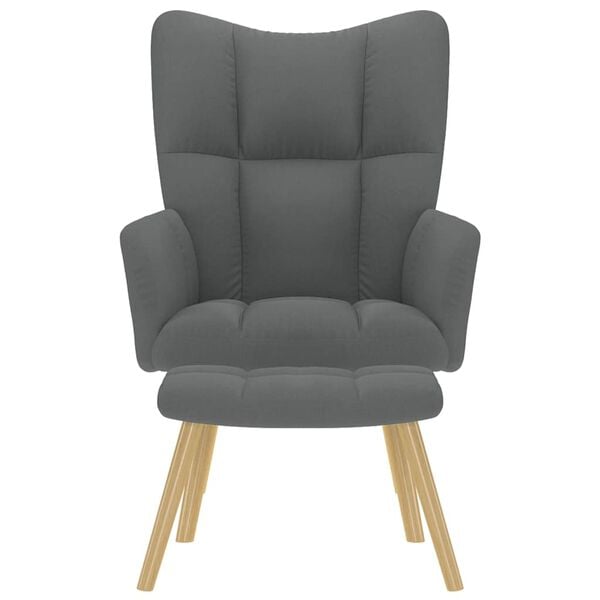 vidaXL Relaxačn&eacute; kreslo s podnožkou tmavosiv&eacute; l&aacute;tka