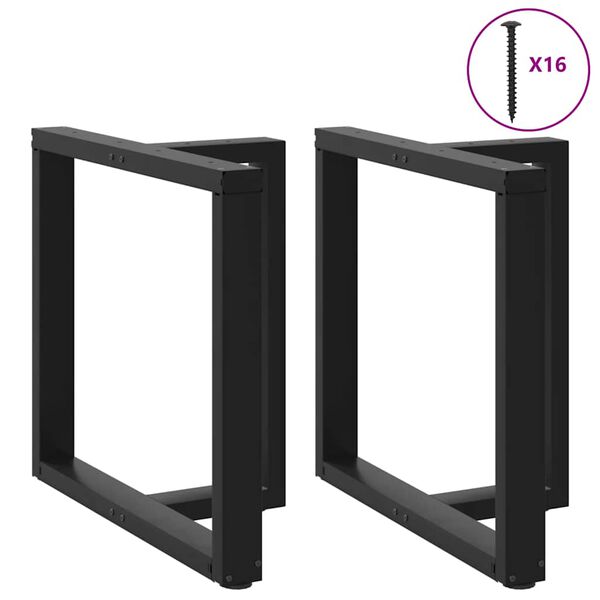 vidaXL Nohy k jedálenskému stolu v tvare T, 2 ks, čierne, 80x35x(72-73) cm, oceľ