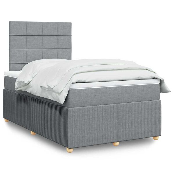 vidaXL Boxspring posteľ s matracom bledosiv&aacute; 120x200 cm l&aacute;tka