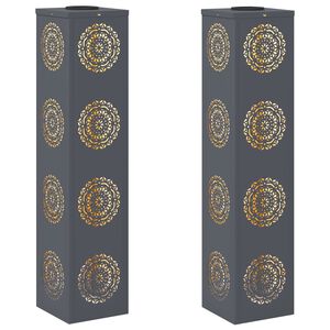 vidaXL Sol&aacute;rne LED svetlo na chodn&iacute;k 2 ks Tepl&aacute; biela 18 x 18 x 80 cm