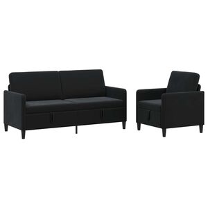 vidaXL S&uacute;prava pohovky s &uacute;ložn&yacute;m priestorom 2 ks Čierna Polyester