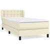 vidaXL Boxspring posteľ s matracom kr&eacute;mov&aacute; 80x200 cm umel&aacute; koža