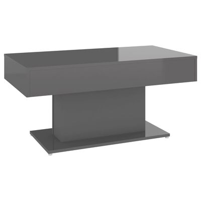 vidaXL Konferenčný stolík lesklý sivý 96x50x45 cm drevotrieska