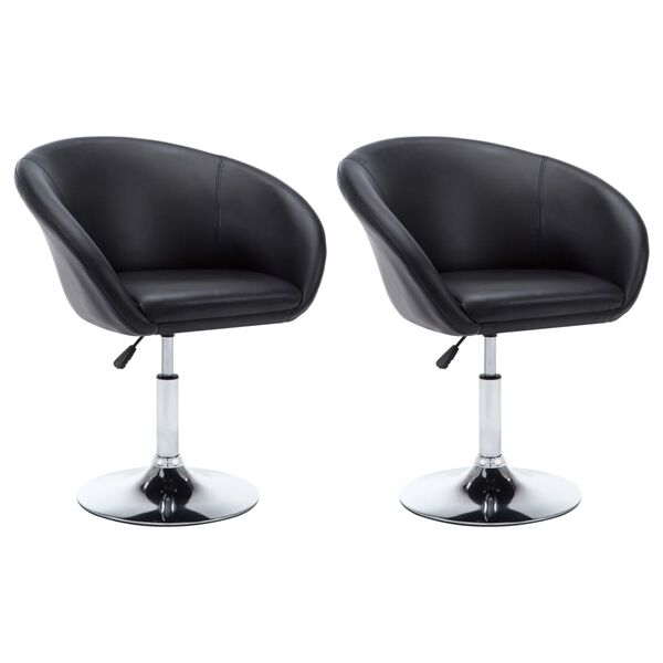 vidaXL Otočné jedálenské stoličky 2 ks, čierne, umelá koža