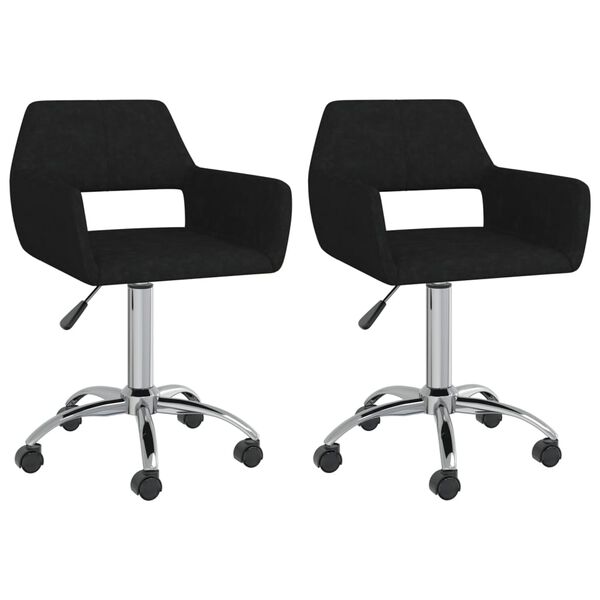 vidaXL Otočn&eacute; jed&aacute;lensk&eacute; stoličky 2 ks čierne l&aacute;tkov&eacute;