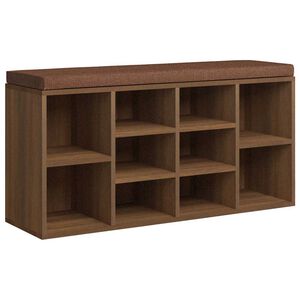 vidaXL Lavica na top&aacute;nky hned&yacute; dub 103x30x48 cm spracovan&eacute; drevo