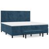 vidaXL Posteľn&yacute; r&aacute;m boxsping s matracom tmavomodr&yacute; 200x200 cm zamat