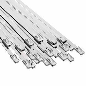 vidaXL Viazac&iacute; p&aacute;s na k&aacute;ble 25 ks 4,6 x 150 mm Strieborn&aacute;
