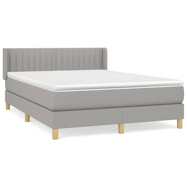vidaXL Boxspring posteľ s matracom bledosiv&yacute; 140x190 cm l&aacute;tka