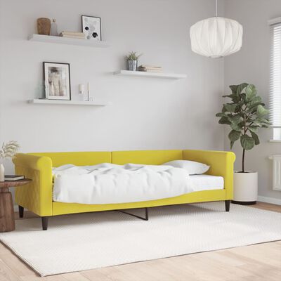 vidaXL Denná posteľ s matracom žltá 80x200 cm zamat