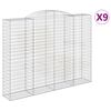 vidaXL Obl&uacute;kov&yacute; gabionov&yacute; k&ocirc;&scaron; 9 ks 300x50x220/240cm pozinkovan&eacute; železo