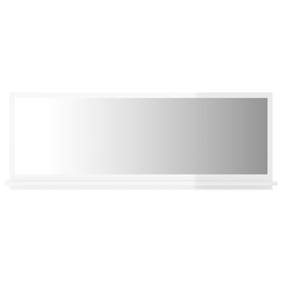 vidaXL Kúpeľňové zrkadlo, lesklé biele 100x10,5x37cm, kompozitné drevo