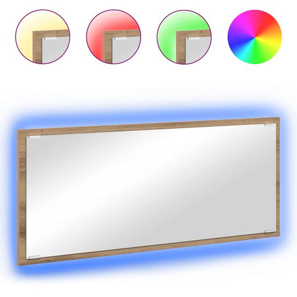 vidaXL Zrkadlo Remeseln&yacute; dub 90 x 8,5 x 37 cm Kompozitn&eacute; drevo