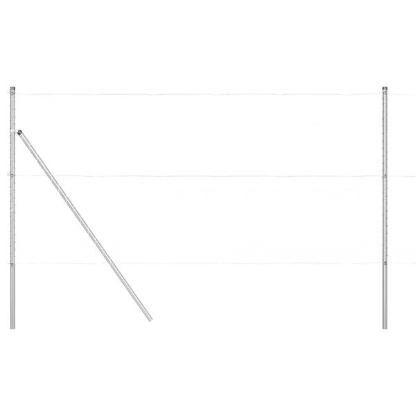 vidaXL Plotové stĺpy 13 pcs Strieborná Ø32mm 200 cm Pozinkovaná oceľ