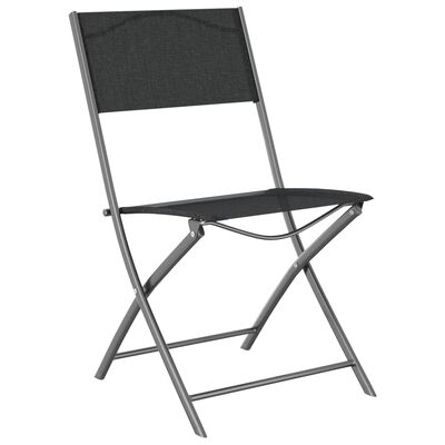vidaXL Skladacie vonkajšie stoličky 4 ks čierne oceľ a textilén
