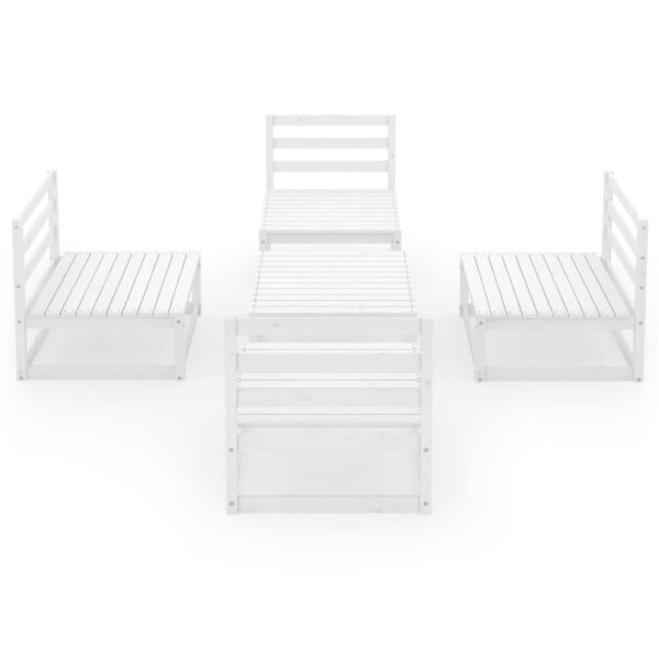 vidaXL 5-dielna z&aacute;hradn&aacute; sedacia s&uacute;prava biela mas&iacute;vna borovica