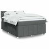 vidaXL Boxspring posteľ s matracom tmavosiv&aacute; 140x190 cm l&aacute;tka