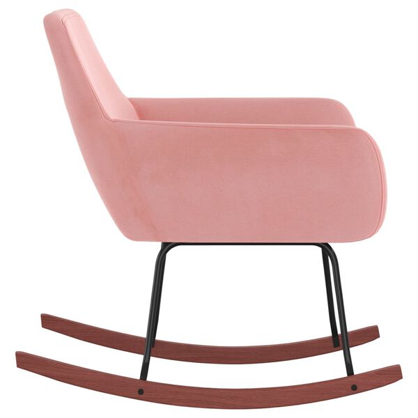 vidaXL Hojdacie kreslo ružov&eacute; zamatov&eacute;