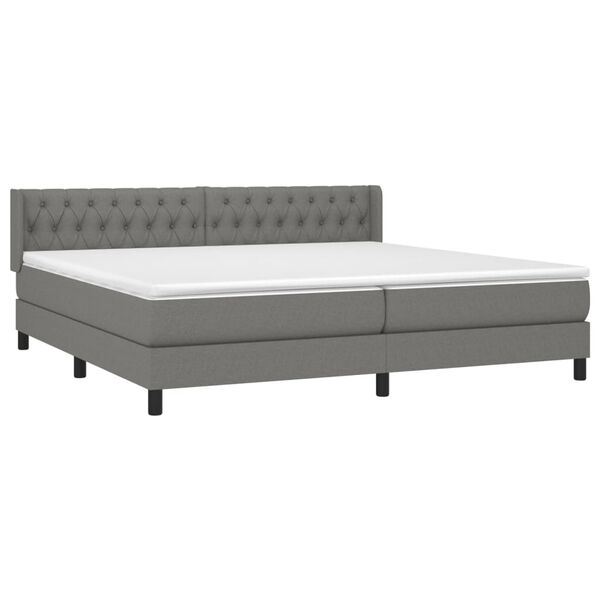 vidaXL Boxspring posteľ s matracom tmavosiv&aacute; 200x200 cm l&aacute;tka