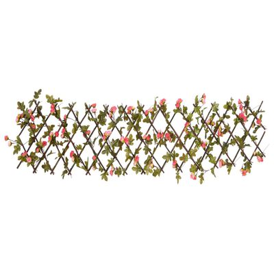 vidaXL Rozťahovacia mriežka s umelým brečtanom 5 ks ružová 180x20 cm