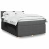 vidaXL Boxspring posteľ s matracom tmavosiv&aacute; 140x190 cm l&aacute;tka