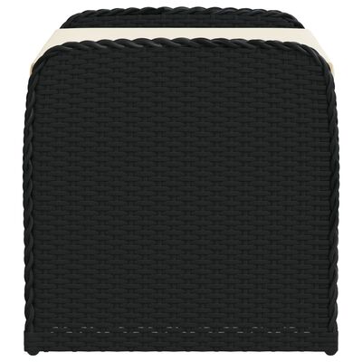 vidaXL Úložná lavička s vankúšom čierna 80x51x52 cm polyratan