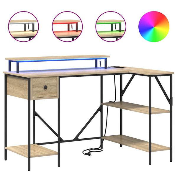 vidaXL St&ocirc;l so z&aacute;suvkou Sonoma dub 120 x 79 x 86,5 cm Kompozitn&eacute; drevo
