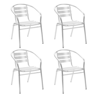 vidaXL Stohovateľné vonkajšie stoličky 4 ks, hliník