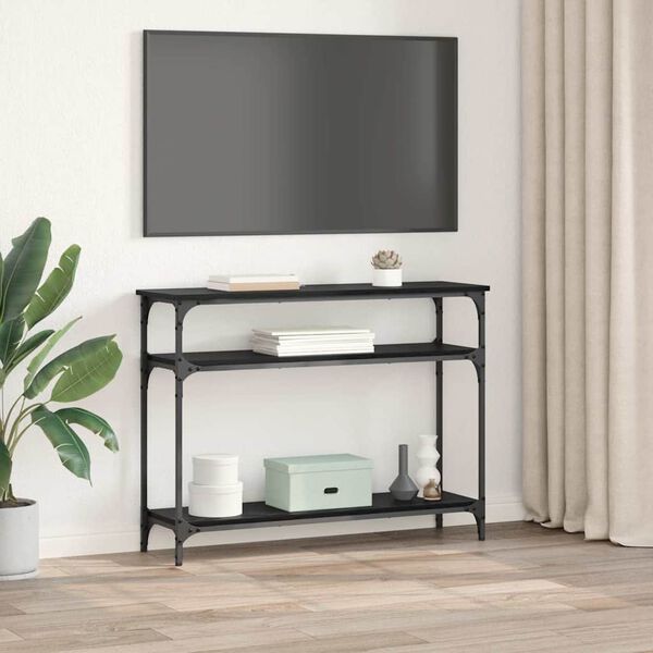 vidaXL Konzolov&yacute; st&ocirc;l Čierny dub 100 x 29 x 75 cm Kompozitn&eacute; drevo