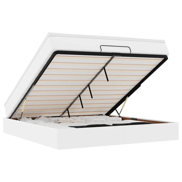 vidaXL Osmanský rám postele s matracom biela 160x200 cm umelá koža