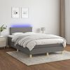 vidaXL Boxspring posteľ s matracom a LED, tmavosiv&aacute; 120x190 cm, l&aacute;tka