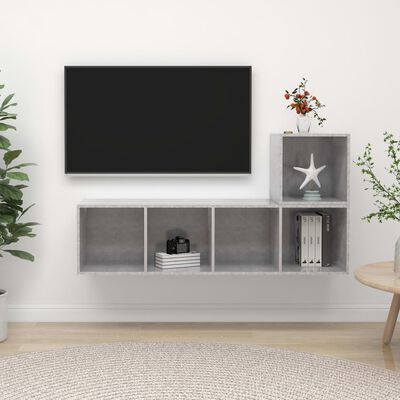 vidaXL 2-dielna súprava TV skriniek betónovo-sivá drevotrieska