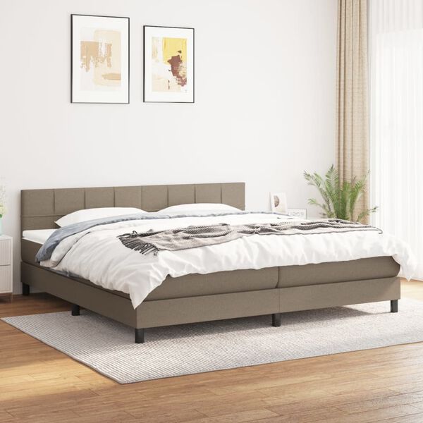 vidaXL Boxspring posteľ s matracom sivohned&yacute; 200x200 cm l&aacute;tka