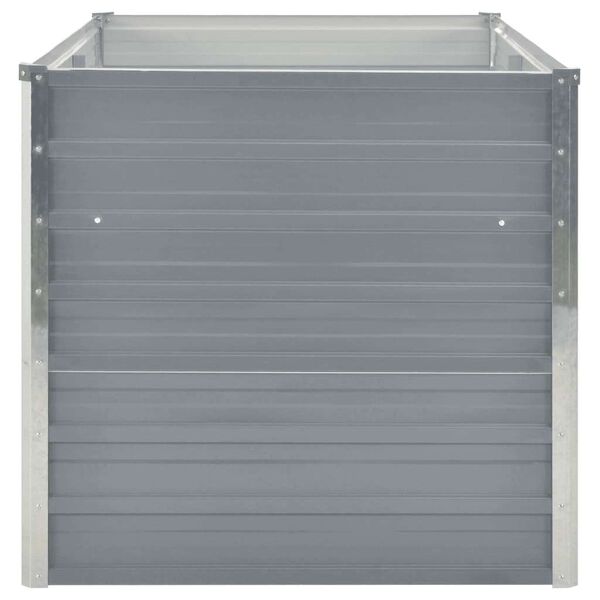 vidaXL Vyvýšený záhradný kvetináč, 160x80x77 cm, pozinkovaná oceľ, šedá