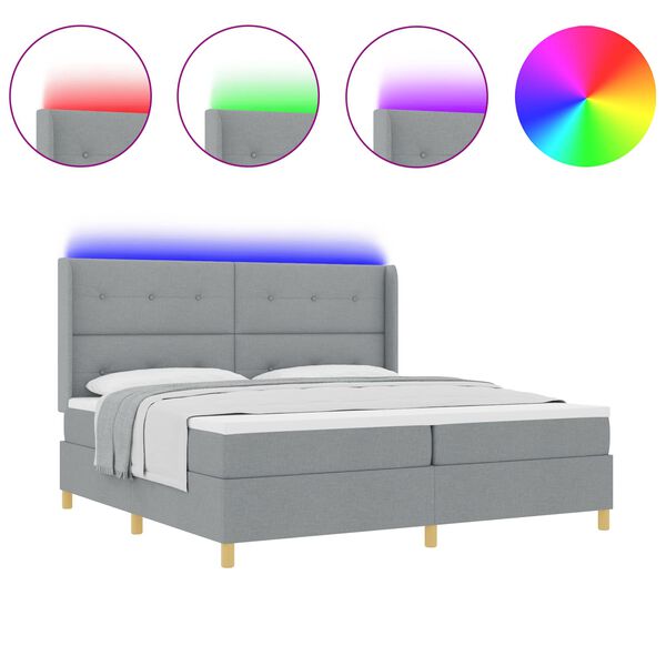 vidaXL Posteľ s pružinov&yacute;m r&aacute;mom Svetlosiv&aacute; 140 x 200 cm l&aacute;tka