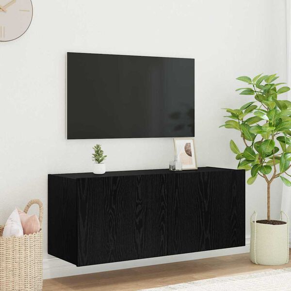 vidaXL TV n&aacute;stenn&aacute; skriňa Čierny dub 100 x 35 x 41 cm Kompozitn&eacute; drevo
