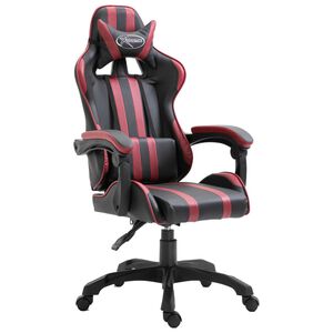 vidaXL Hern&aacute; stolička, v&iacute;novo červen&aacute;, umel&aacute; koža