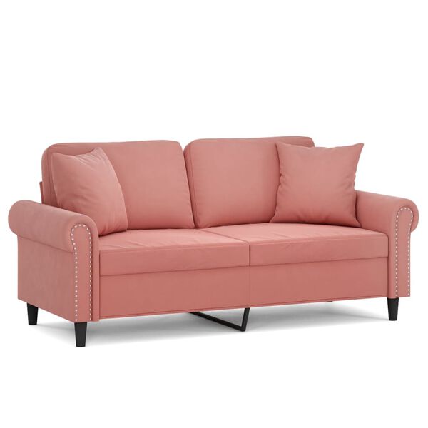 vidaXL 2-miestna pohovka s vank&uacute;&scaron;mi ružov&aacute; 140 cm zamat