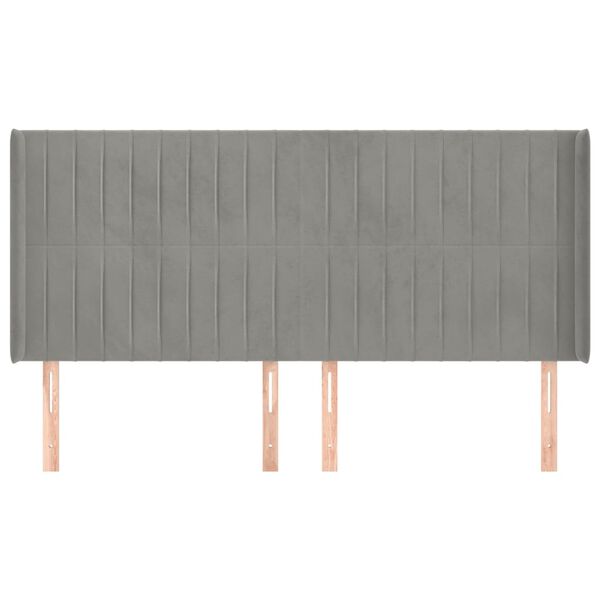 vidaXL Čelo postele so záhybmi bledosivé 183x16x118/128 cm zamat