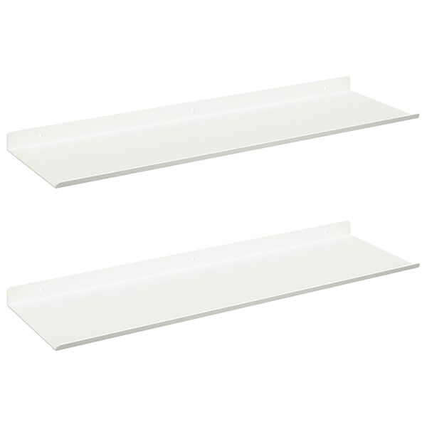vidaXL Z&aacute;vesn&aacute; polica N&aacute;stenn&yacute; 2 pcs Biely 60 x 18 x 2,5 cm Oceľ