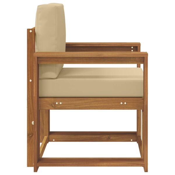 vidaXL Vonkaj&scaron;ia pohovka Mas&iacute;vne ak&aacute;ciov&eacute; drevo a polyester Pr&iacute;rodn&aacute;