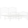 vidaXL Kovov&yacute; r&aacute;m postele s predn&yacute;m a zadn&yacute;m čelom biely 140x190 cm