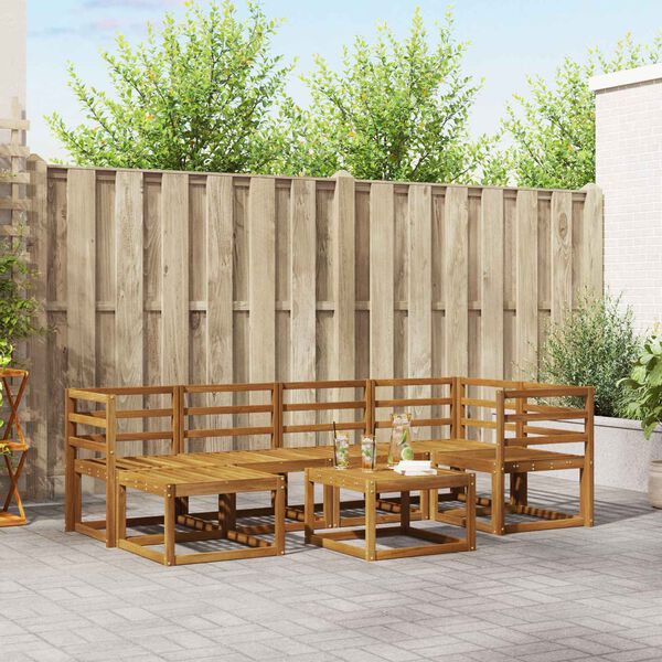 vidaXL Z&aacute;hradn&aacute; s&uacute;prava gaučov 7 pcs Pr&iacute;rodn&aacute; Pevn&eacute; ak&aacute;ciov&eacute; drevo