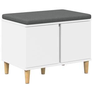 vidaXL Predsieňov&aacute; lavica s vank&uacute;&scaron;om s &uacute;ložiskom Biely 60 x 38 x 46 cm