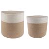 vidaXL S&uacute;prava kvetin&aacute;čov 2 pcs Pr&iacute;rodn&aacute; a biela &Oslash; 28 x 28 cm