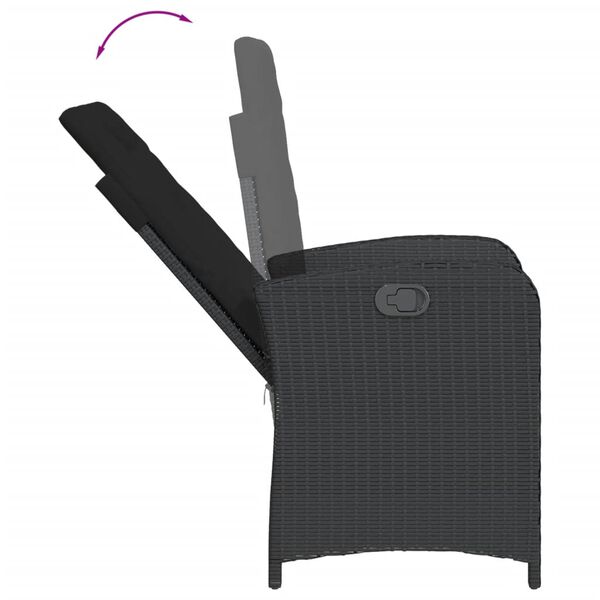 vidaXL 5-dielna z&aacute;hradn&aacute; jed&aacute;lensk&aacute; s&uacute;prava a vank&uacute;&scaron;e čierna polyratan