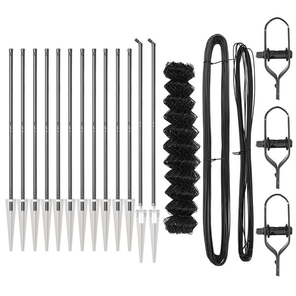 vidaXL Stĺp na plot. Siv&aacute; 25 x 1,2 m (60 x 60 mm mesh) Ocel a PVC